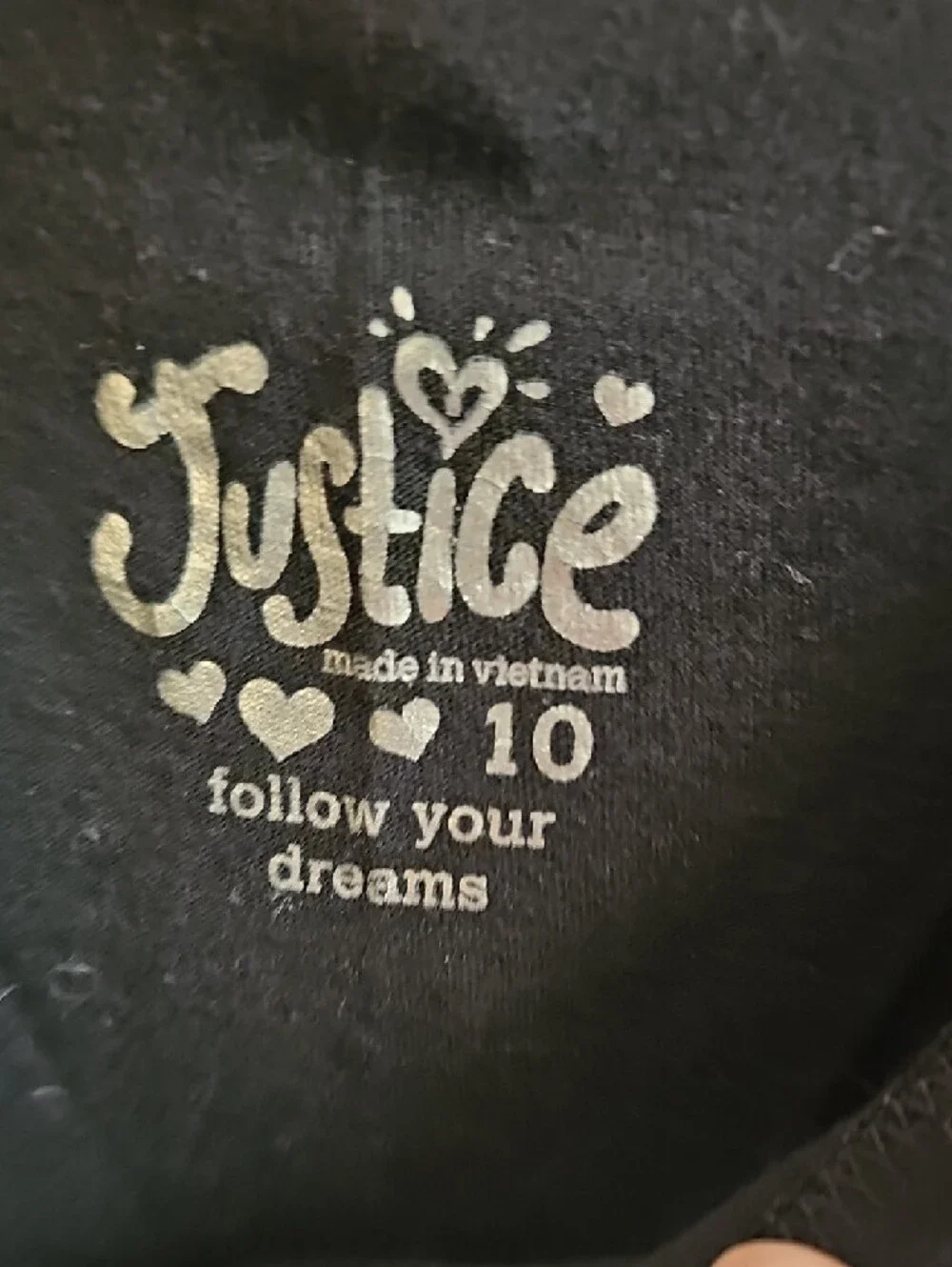 Justice GirlsBlack Tee with Iridescent Multicolor 'Epic Cool Girls Rule' Size 10
